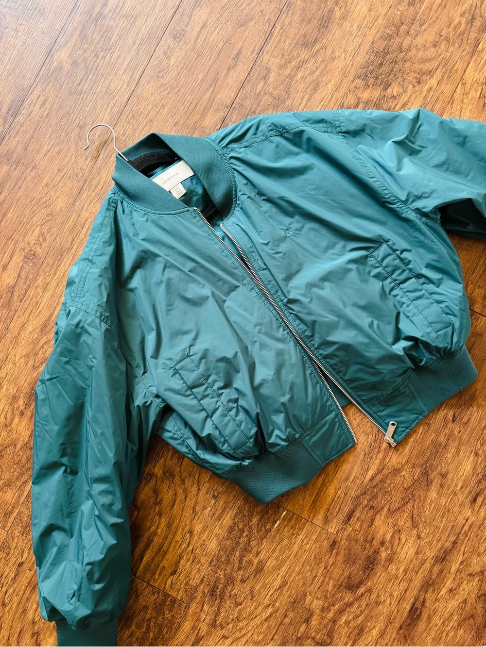 Calvin Klein New w/ Tags Teal Green Puffer Bomber Jacket